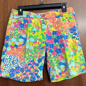 Talbots Multicolor‎ Bright Floral The Weekend Shorts Summer Pink Blue Green Sz 4